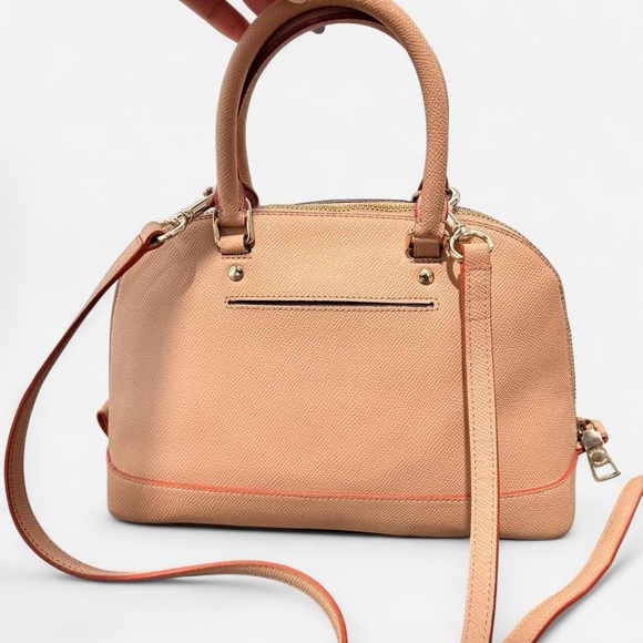 Coach Tan Leather Satchel with Gold Accents - Picture 3 of 6